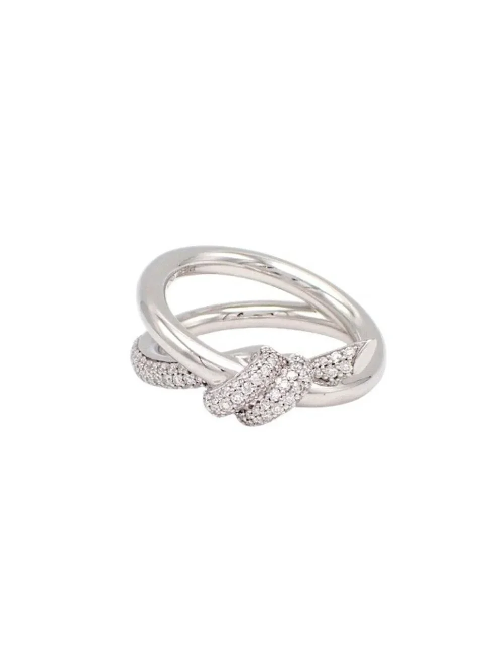 Tiffany & Co Knot Double Row Ring White Gold Diamond
